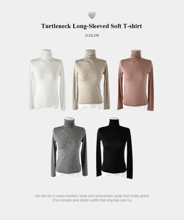 누벨 목폴라 긴팔 소프트 티셔츠 (5color)