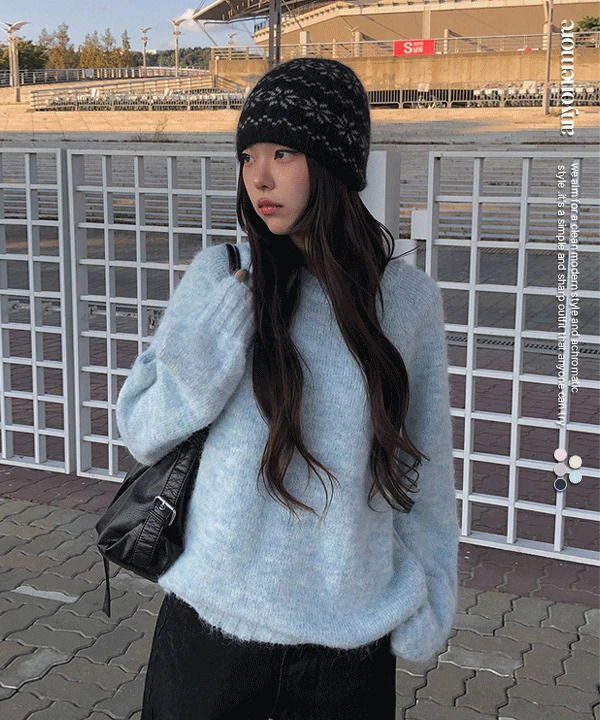 웬드 울 보카시 파스텔 루즈핏 라운드 니트 (5color)