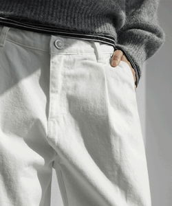 Mejia Fleece-lined one-tuck wide cotton pants