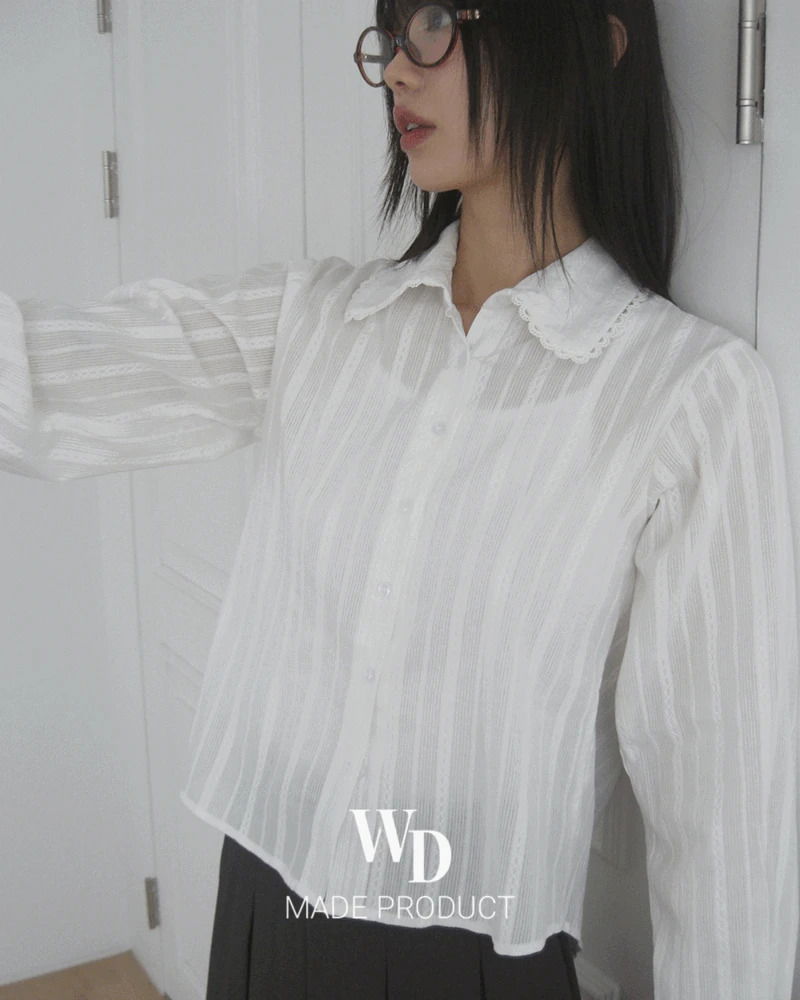 Kibot Punching Lace Shirt Blouse