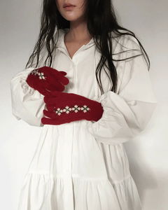 ルテ アーガイル手袋 *グレー、ブラック即日発送可能