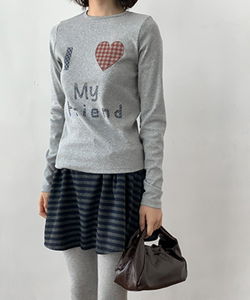 チキンレタリング長袖Tシャツ