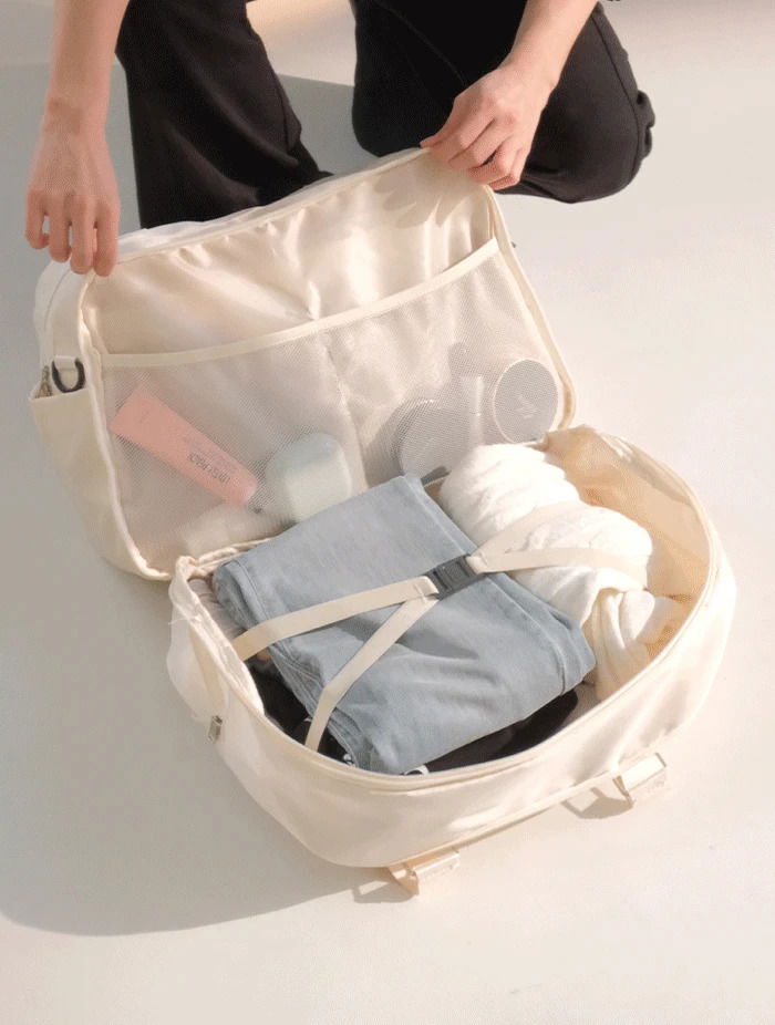 可折疊旅行側背波士頓手提包