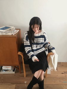 피에토 모헤어 스트라이프니트