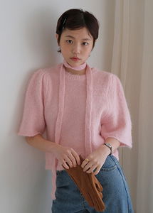 Pony Tie Half Sleeve Knitwear