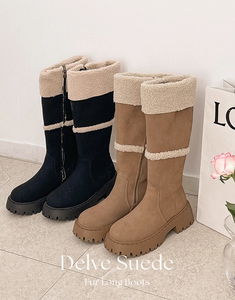 Delve Suede Fur Long Boots