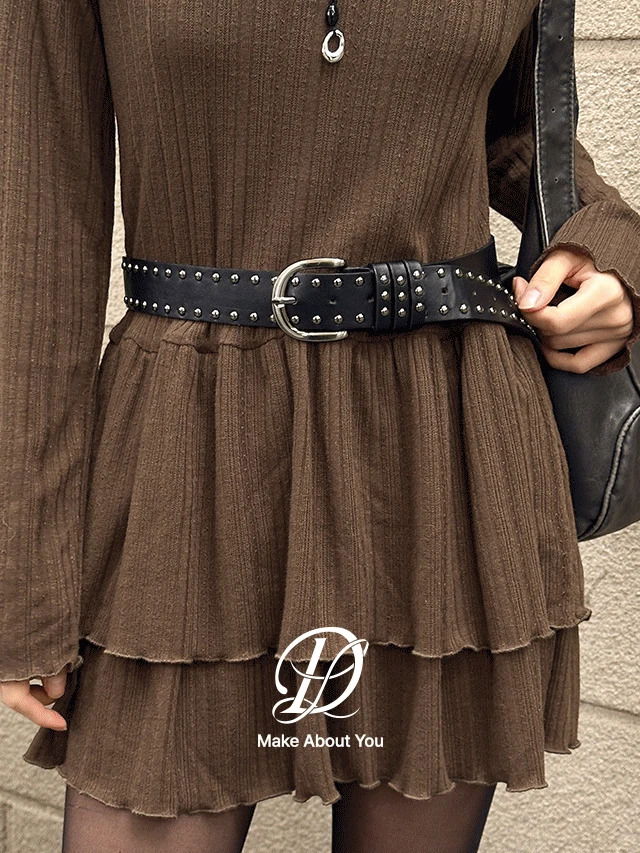 빅사이즈 S-5XL 테빗 유광 유니크 찡 스터드 레더 벨트