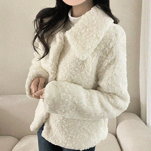 Teddy Bear Poggle Fleece Dumble Collar Winter Short Jacket (2 Colors)