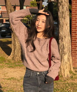 ソリーブブークル リップネック長袖ニット