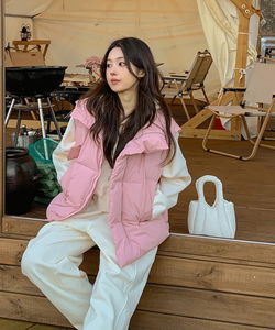 Lovely high-neck overfit crop padding