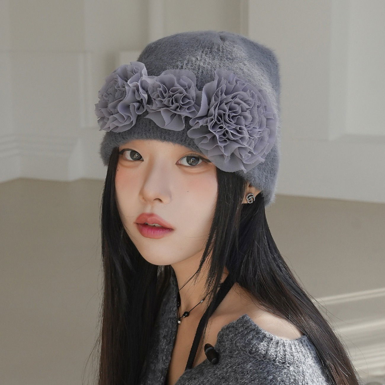 Poron Corsage Beanie 帽子