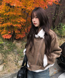 하몽 버클 양털 레더 스웨이드 무스탕 (2color)