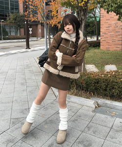 Ropan Wool Mini Belt Skirt