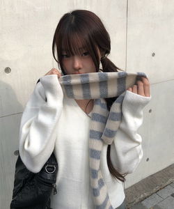 條紋配色圍巾