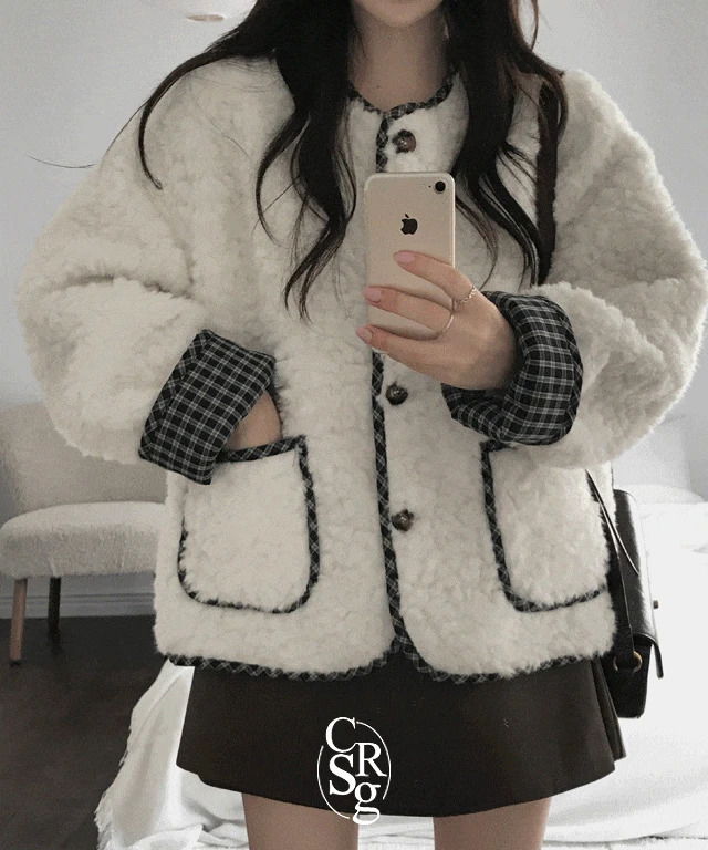 ハッツチェック配色ファージャケット