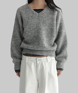 Everin Wool Overfit V- V-Neck Knitwear 