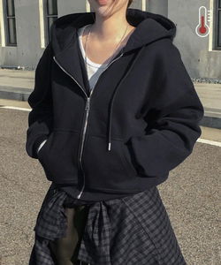 Mikan Fleece-lined hooded zip-up - 5 colors