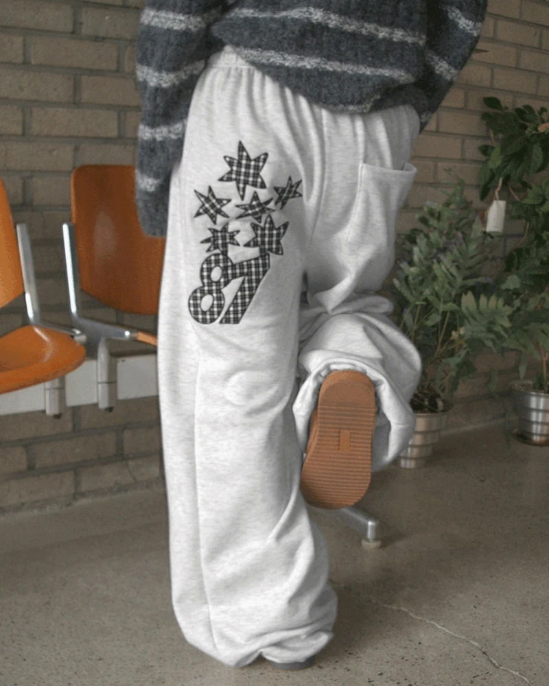 Laru Patch Wide String Fleece-lined Training Pants