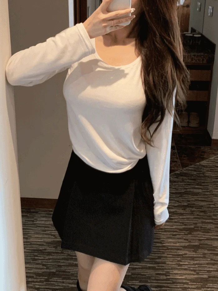 Youne Round Thick Fever Fleece-lined (4 colors) 長袖上衣