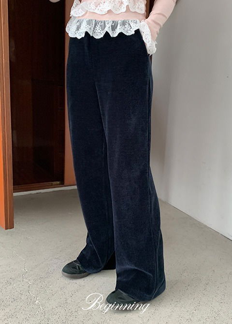 Hidden banding wide corduroy pants (Delayed delivery) 长裤