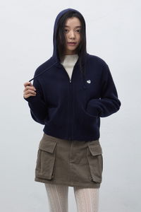 WOMAN Baby Sheep Knitwear Hooded Zip-up