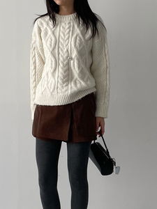 피셔 모헤어 꽈배기 니트 (4C)