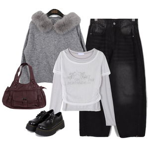 牛仔褲,拉鍊外套,長袖上衣 코디