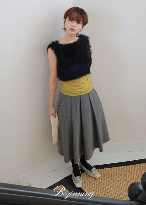 Mesh & Fur Set Top 套装