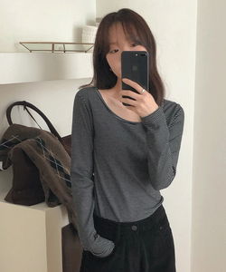 Tebien Woolen Uniq Striped Long Sleeve T-Shirt - 5 Colors