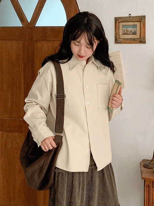 빅사이즈 55-100 캔슈 남녀공용 오버핏 코튼 긴팔 셔츠 남방