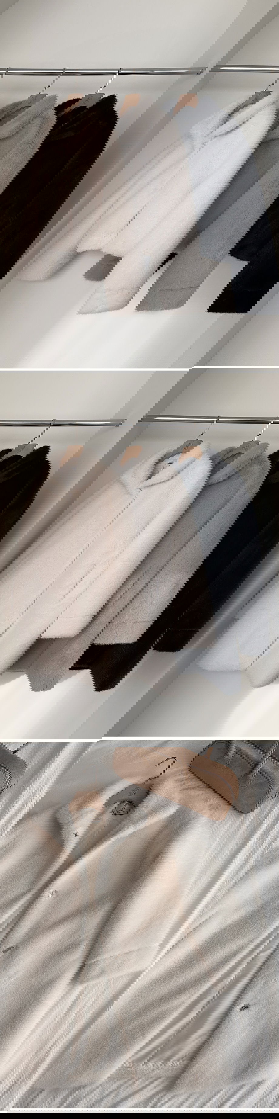 리리앤코 에포린즈 히든버튼 하이넥 퍼 자켓