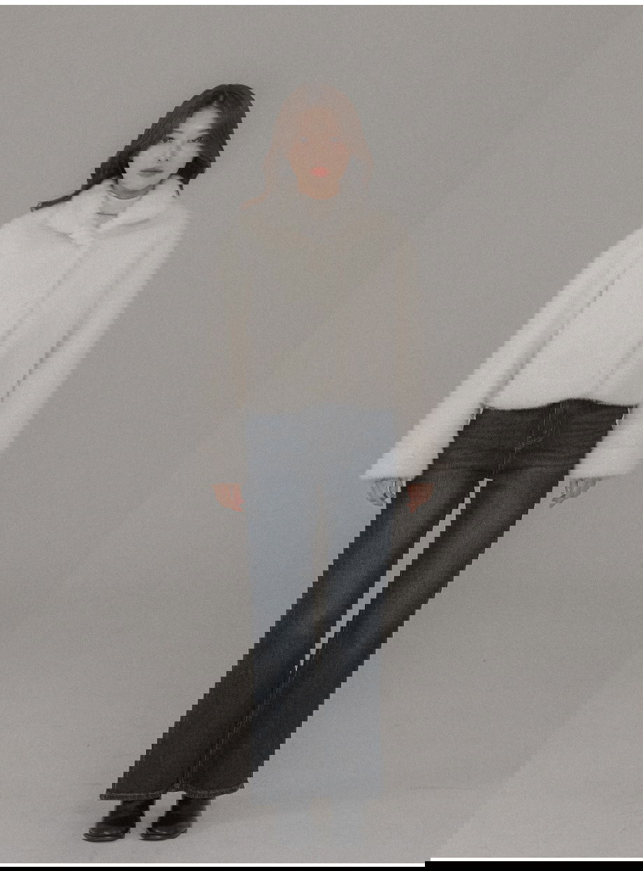 리리앤코 에포린즈 히든버튼 하이넥 퍼 자켓