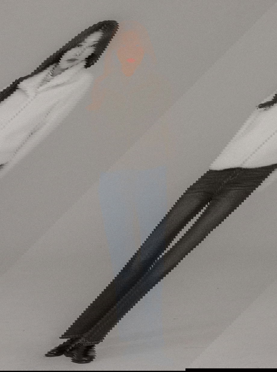 리리앤코 에포린즈 히든버튼 하이넥 퍼 자켓