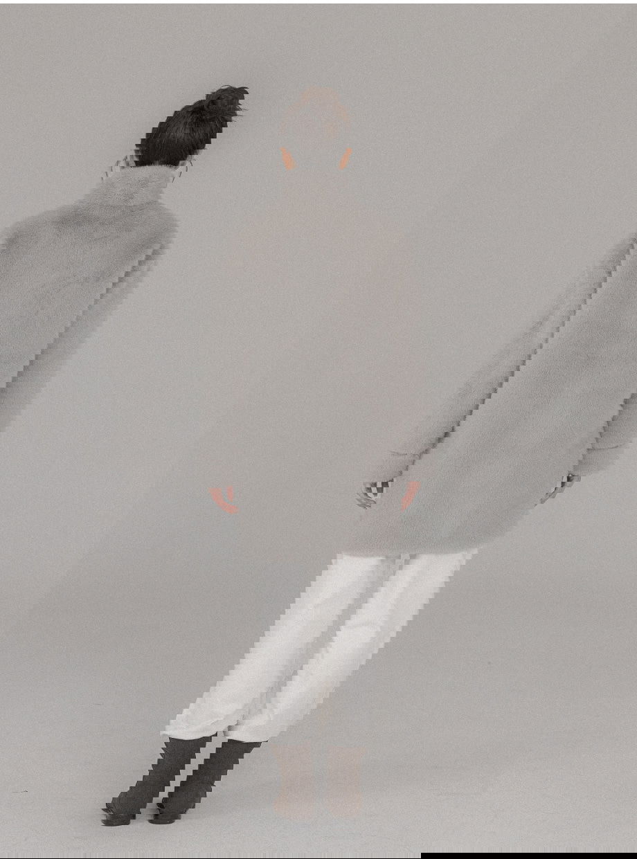 리리앤코 에포린즈 히든버튼 하이넥 퍼 자켓