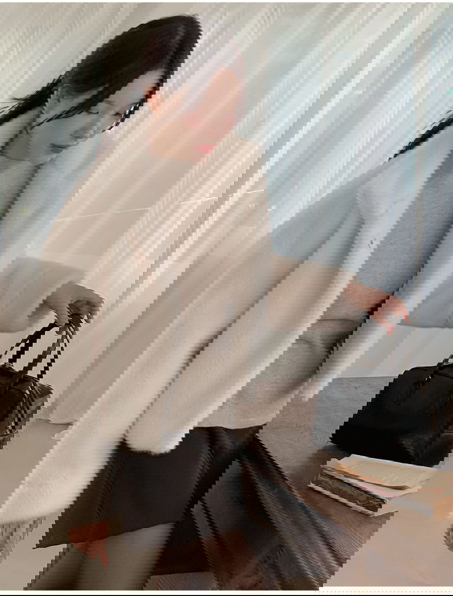 리리앤코 에포린즈 히든버튼 하이넥 퍼 자켓