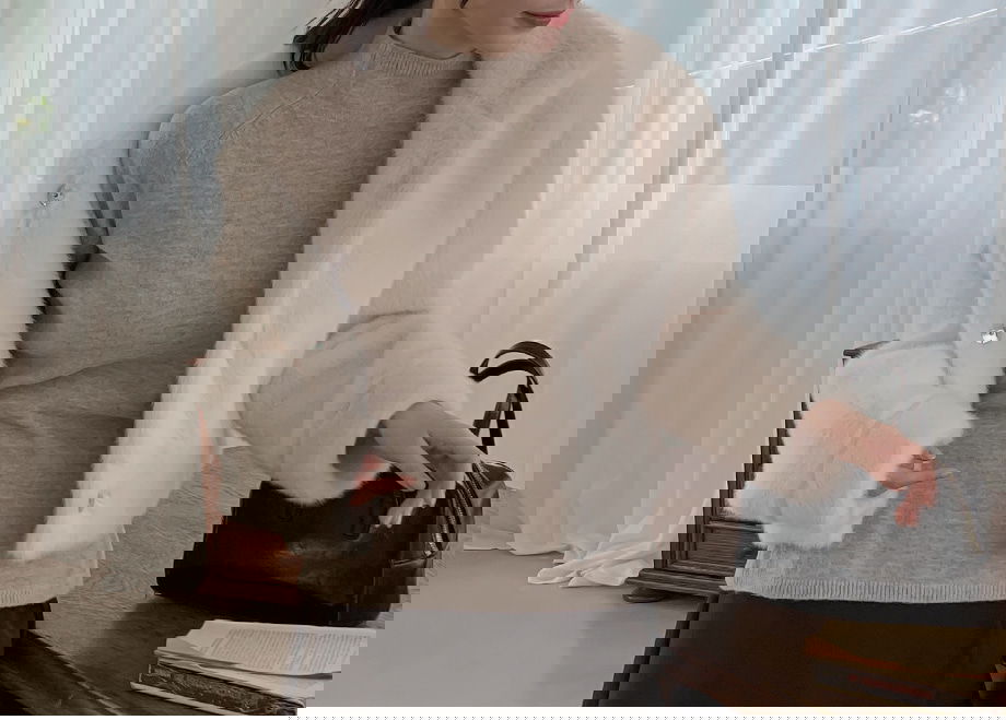 리리앤코 에포린즈 히든버튼 하이넥 퍼 자켓