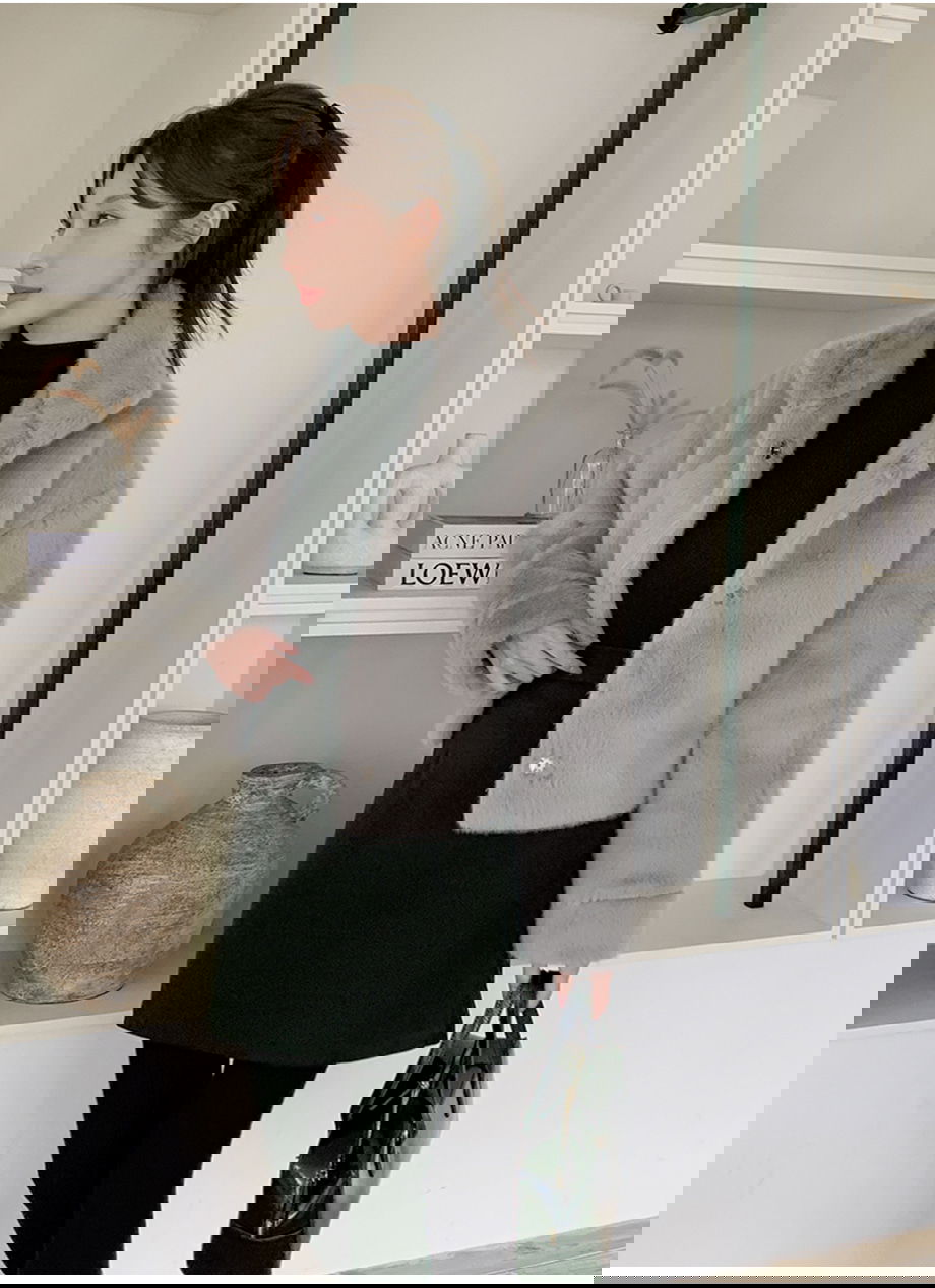 리리앤코 에포린즈 히든버튼 하이넥 퍼 자켓