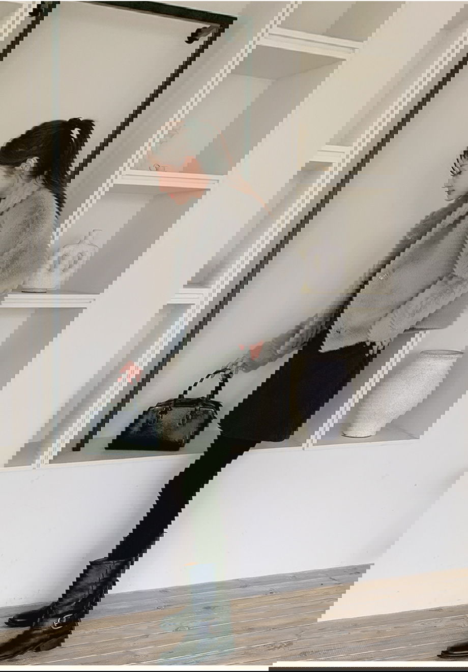 리리앤코 에포린즈 히든버튼 하이넥 퍼 자켓