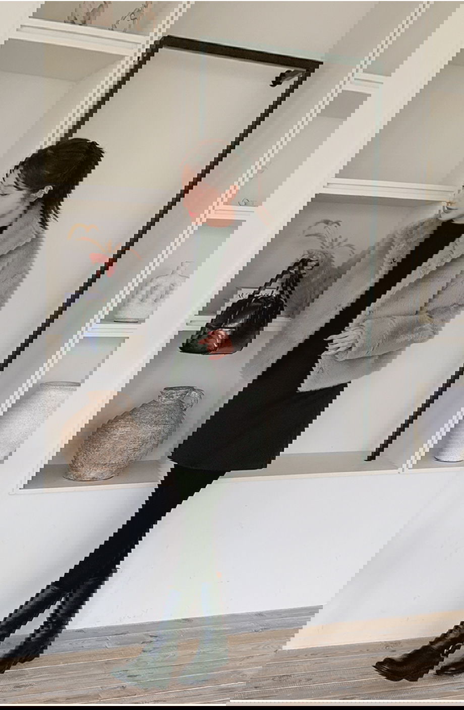 리리앤코 에포린즈 히든버튼 하이넥 퍼 자켓