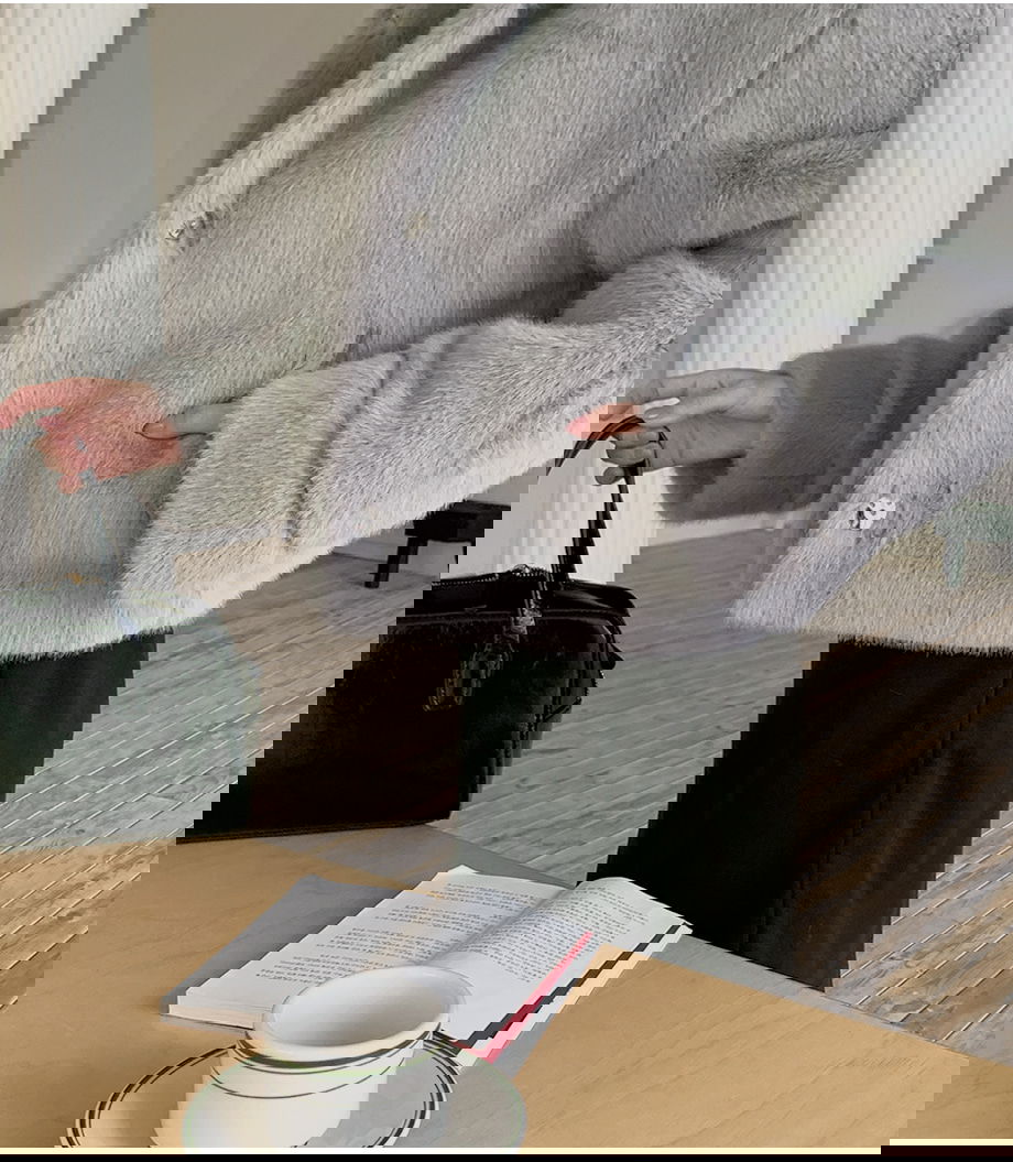 리리앤코 에포린즈 히든버튼 하이넥 퍼 자켓