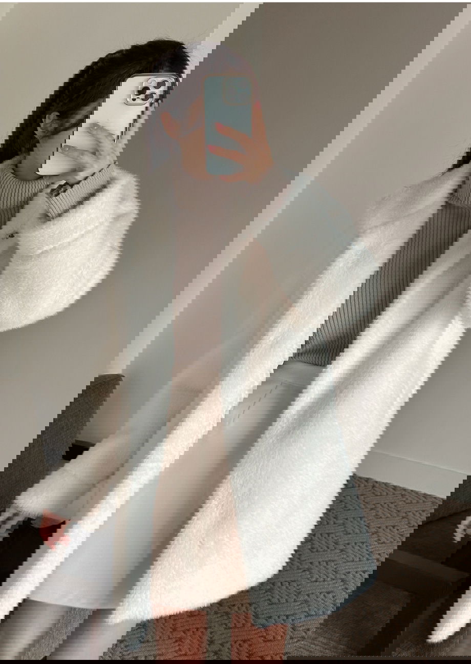 리리앤코 에포린즈 히든버튼 하이넥 퍼 자켓