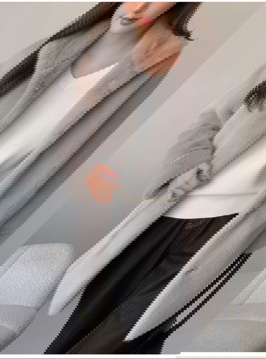 리리앤코 에포린즈 히든버튼 하이넥 퍼 자켓