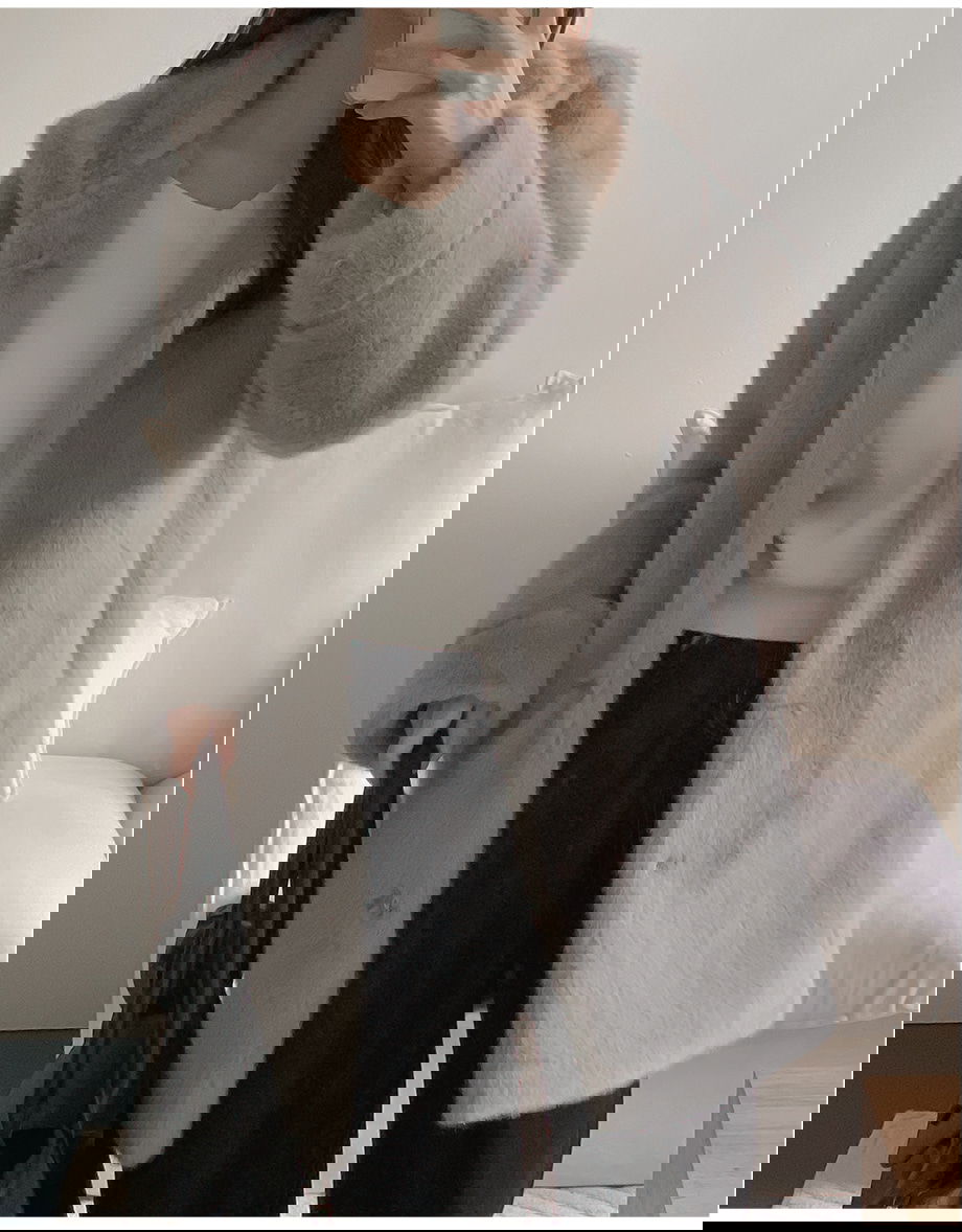 리리앤코 에포린즈 히든버튼 하이넥 퍼 자켓