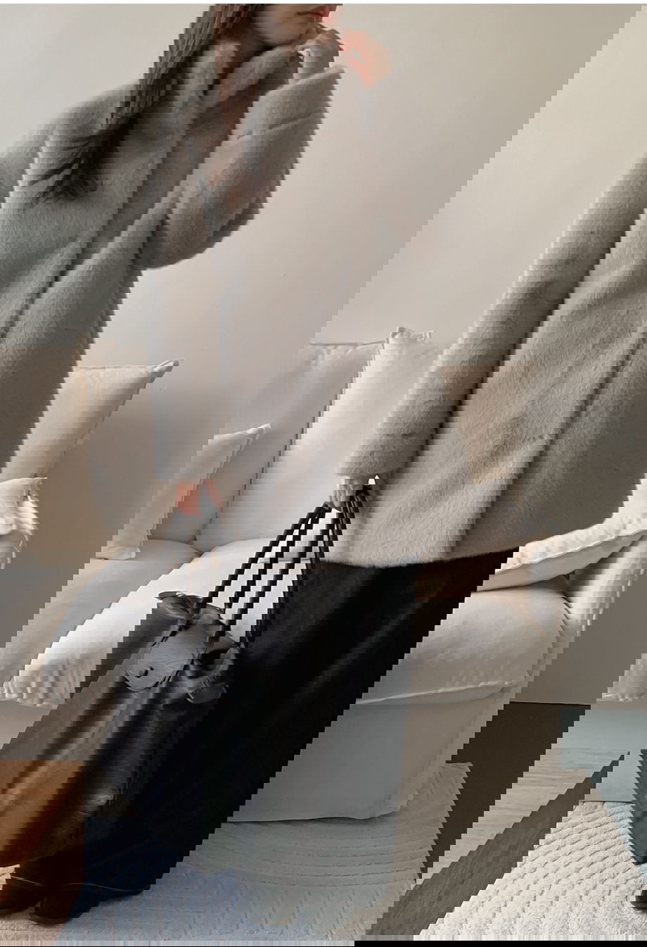 리리앤코 에포린즈 히든버튼 하이넥 퍼 자켓