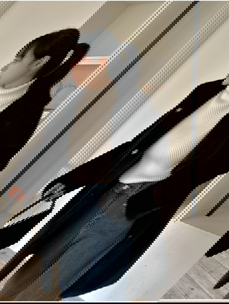 리리앤코 에포린즈 히든버튼 하이넥 퍼 자켓