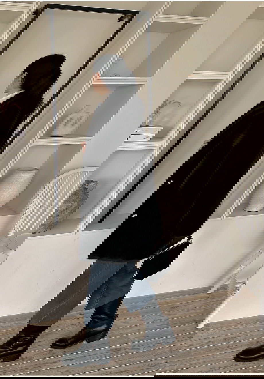 리리앤코 에포린즈 히든버튼 하이넥 퍼 자켓