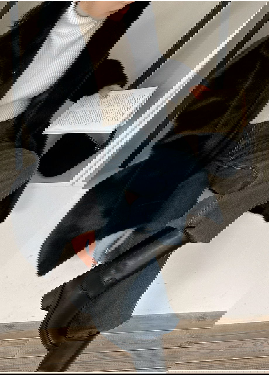 리리앤코 에포린즈 히든버튼 하이넥 퍼 자켓