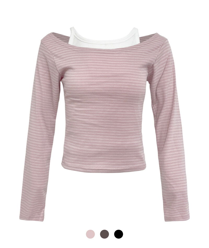 Romi Two-Layer Striped Tee