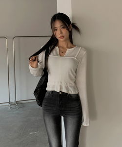 Head Layered Crop Sleeveless Button Cardigan Set