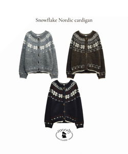 雪花北歐風開襟針織外套